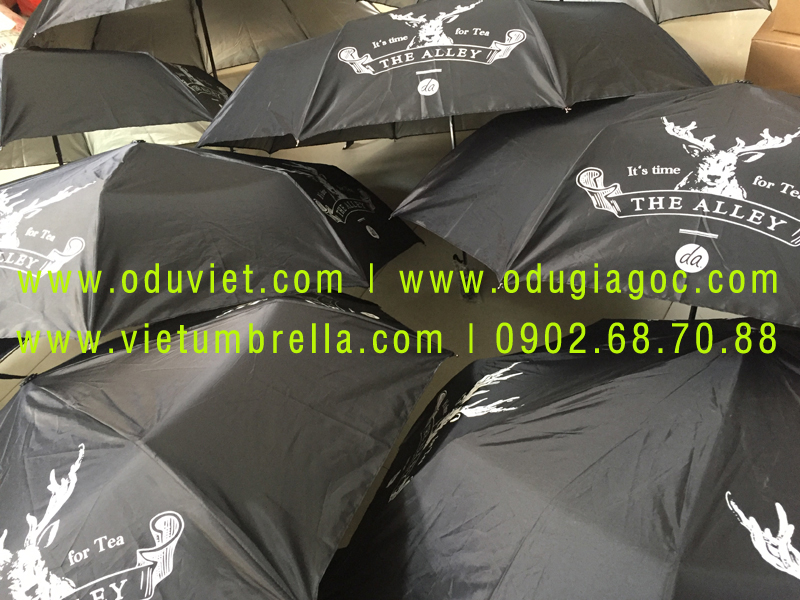 xưởng sản xuất ô dù cầm tay in logo quảng cáo